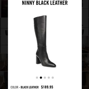 STEVE MADDEN | BLACK LEATHER KNEE HIGH BOOTS